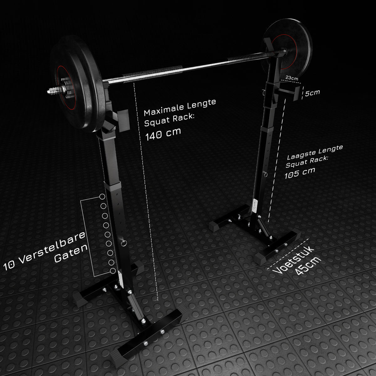Squat Rack Haltersteunen voor Lange Halters, Heavy Squat Standaard Squat Rack Haltersteunen voor Lange Halters, Heavy Squat Standaard